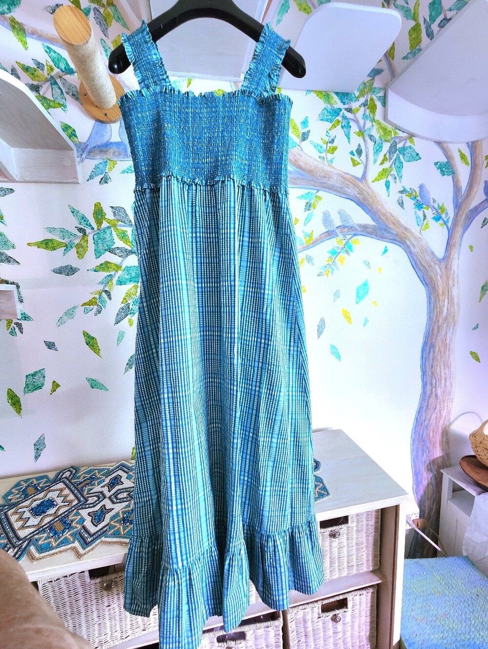 Like-new Rails Augusta Mini Check Smocked Sundress M